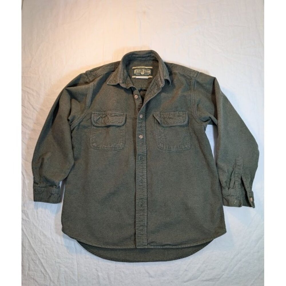 Field & Stream Button Up Long Sleeve Heavy Flannel, Mens Medium, Green